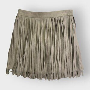 NWD BB Dakota Fringe Mini Skirt | 2 | Tan Faux Suede | Festival Rodeo Western